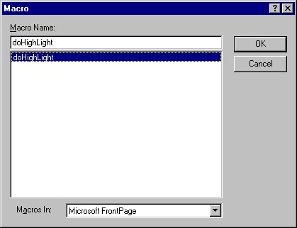 Select Macro by name